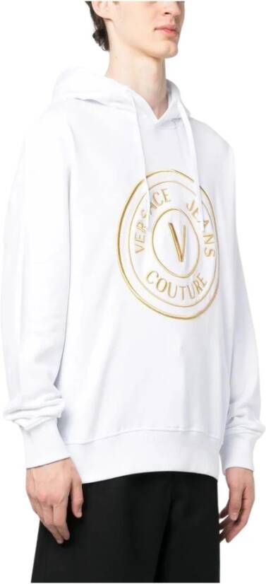 Versace Witte Hoodie met Logo Print Wit Heren