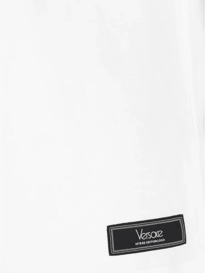 Versace Witte Logo Katoenen T-shirt White Heren
