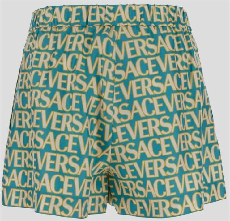 Versace Zijden shorts uit de La Vacanza collectie. Blauw Dames