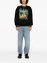 Versace Zwarte Crewneck Sweater met City Lights Print Black Heren - Thumbnail 2