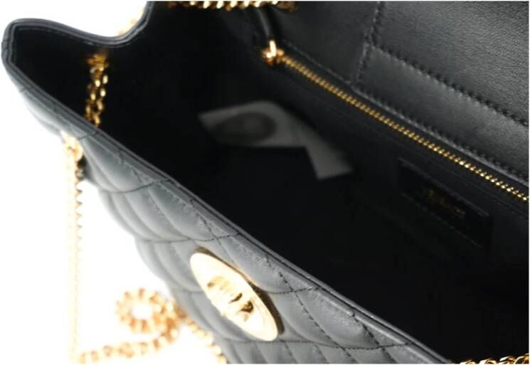 Versace Zwarte Gewatteerde Nappa Leren Medusa Tote Handtas Black Dames
