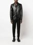 Versace Leren jas met enkele rij knopen Black Heren - Thumbnail 3