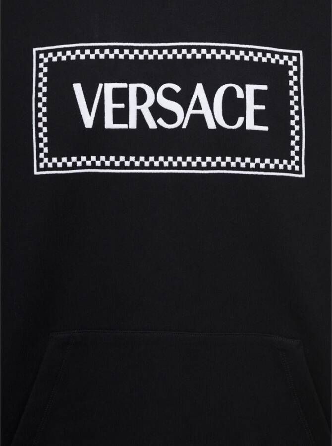 Versace Zwarte Vintage Logo Sweaters Zwart Heren