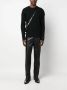 Versace Zwarte geribbelde trui met leren gesp detail Black Heren - Thumbnail 3