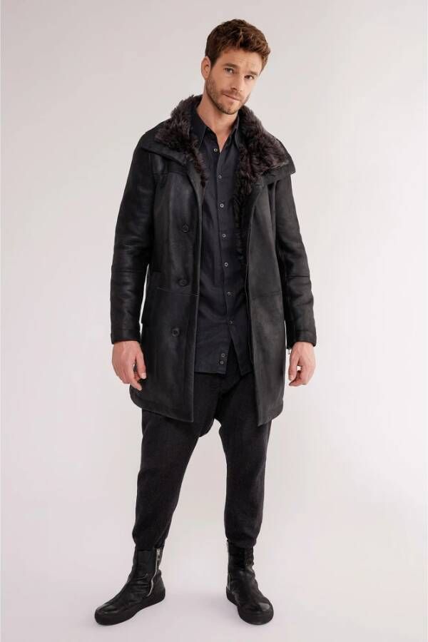 Vespucci by VSP Leather Jackets Grijs Heren