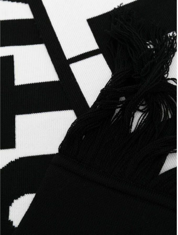 Vetements Zwarte franje logo sjaal voor mannen Zwart Heren