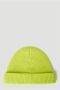 Vetements Wollen Gebreide Logo Beanie Hoed Yellow Dames - Thumbnail 2