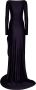 Victoria Beckham Paarse jurk met boothals en gerimpelde details Paars Dames - Thumbnail 2