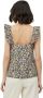 Vila Zwart Katoenen Dames Lente Zomer T-Shirt Multicolor Dames - Thumbnail 2