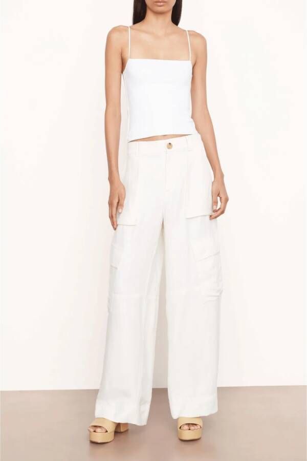Vince Wide Trousers Wit Dames