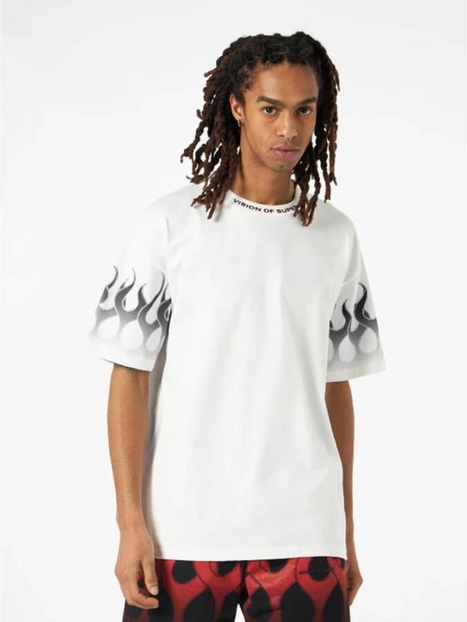 Vision OF Super Flames Logo Tee Off White Black White Heren - Foto 3