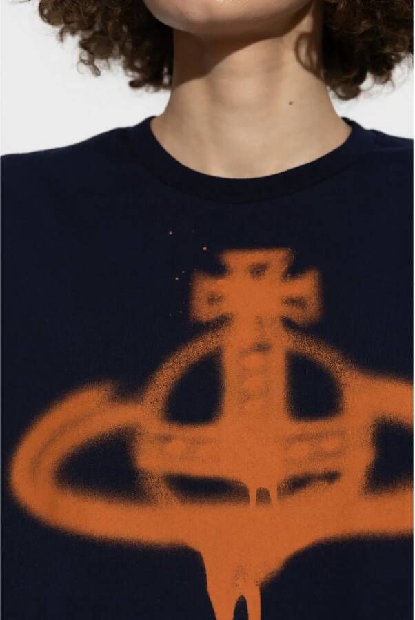 Vivienne Westwood T-shirt met logo Blue Dames