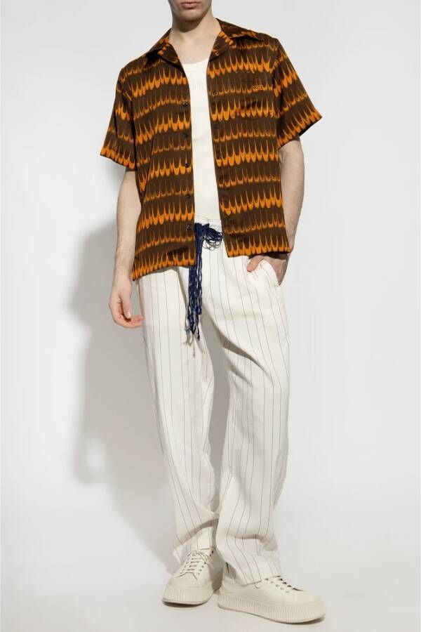 Wales Bonner Rhythm shirt Bruin Heren