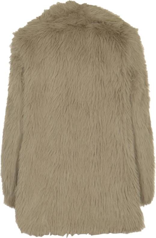 Weili Zheng Korte Eco Bontjassen Beige Dames