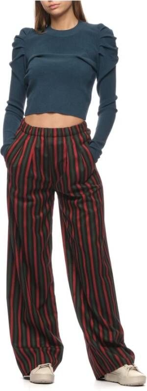 Weili Zheng Wwzpl142 Wide Trousers Zwart Dames