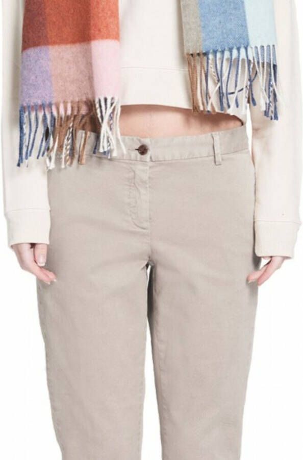 White Sand Straight Trousers Beige Dames