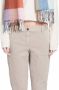 White Sand Straight Trousers Beige Dames - Thumbnail 2