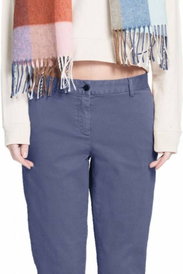 White Sand Straight Trousers Blauw Dames