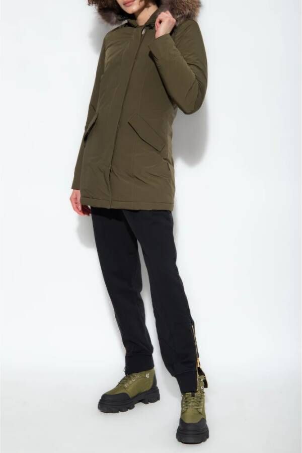 Woolrich Arctic Raccoon donsparka Groen Dames