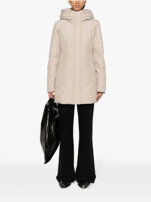 Woolrich Beige Parka voor Dames Aw23 Beige Dames