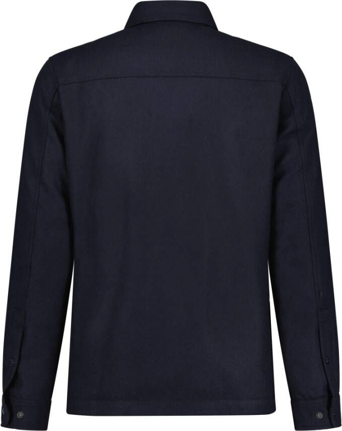 Woolrich Casual Overhemd van Wolmix Blauw Heren