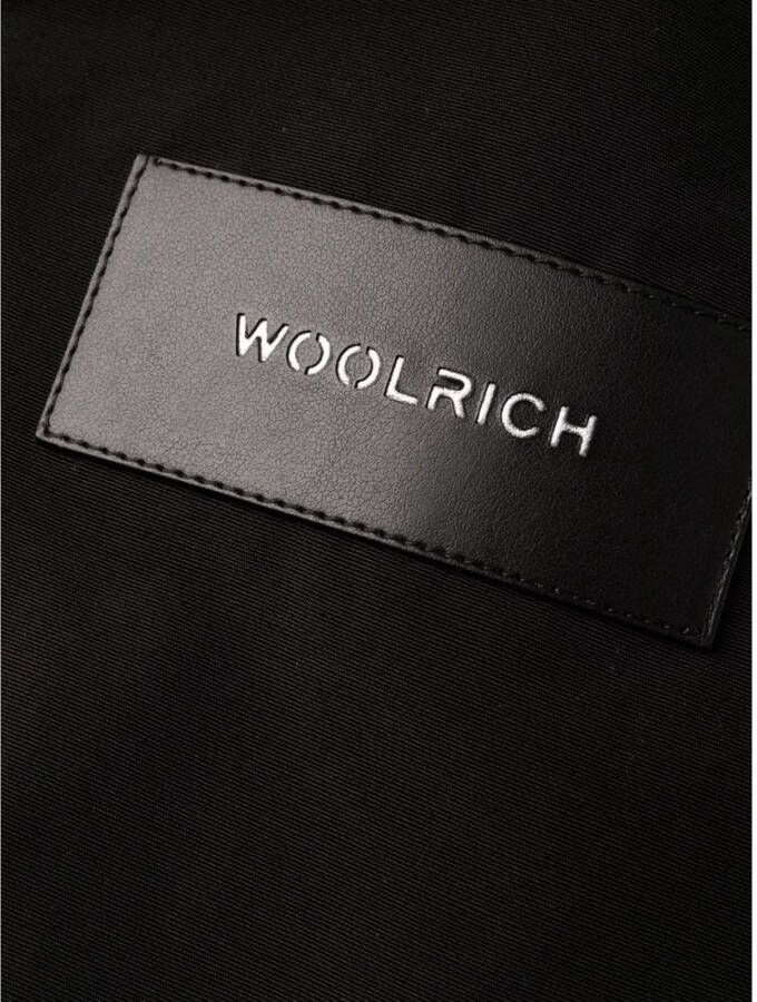 Woolrich Hooded Parka met Nepbont Details Zwart Dames
