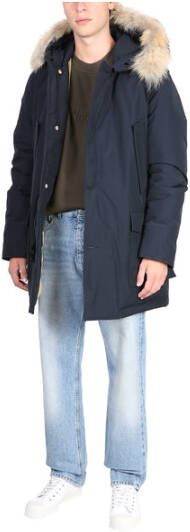 Woolrich Arctic Parka With Removable Fur Blauw Heren