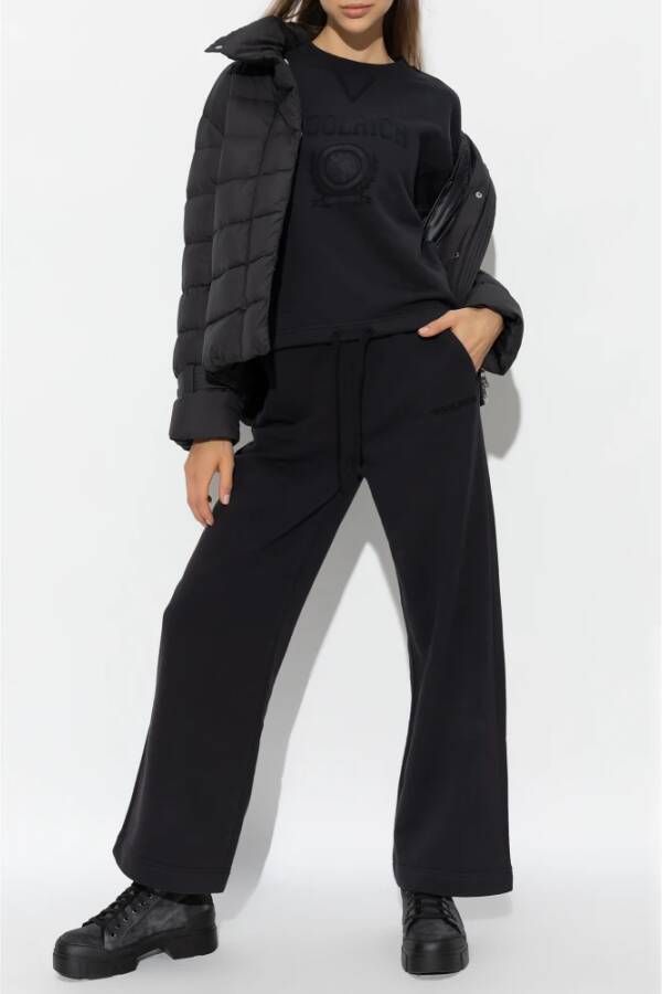 Woolrich Donsjas met logo Zwart Dames