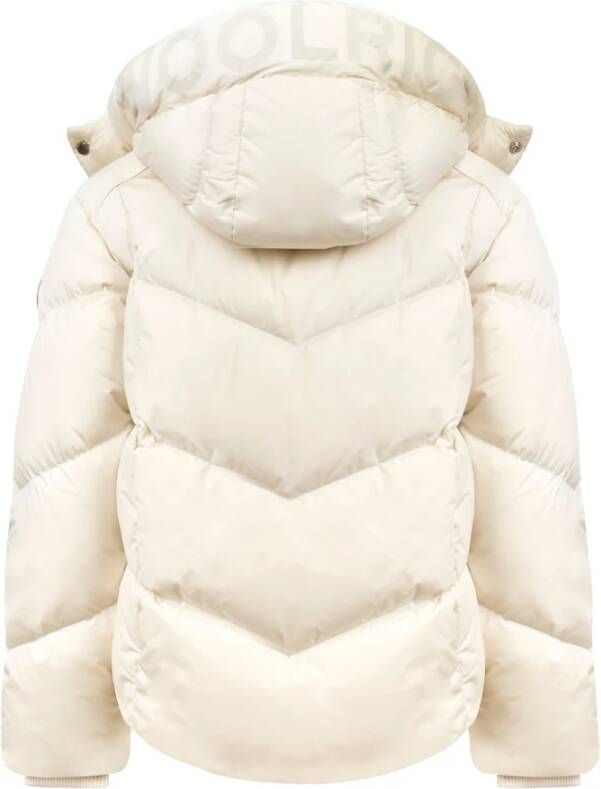 Woolrich Crèmekleurige Jas met 91% Polyamide Beige Dames