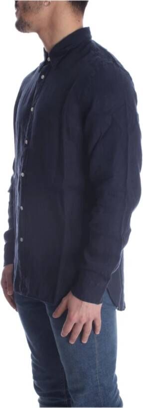 Woolrich Blauw Linnen Upgrade Herenoverhemd Blauw Heren