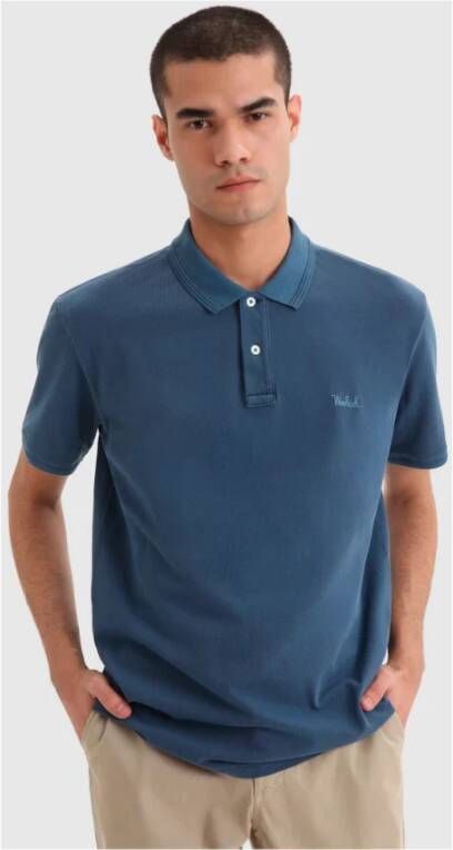 Woolrich Klassiek Heren Polo Shirt Blauw Heren