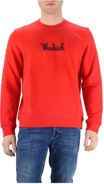 Woolrich Essential Ronde Hals Sweatshirt voor Heren Rood Heren