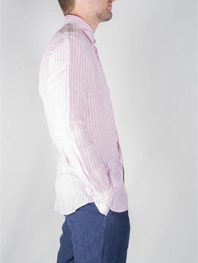 Xacus Larga lijnen shirt Roze Heren