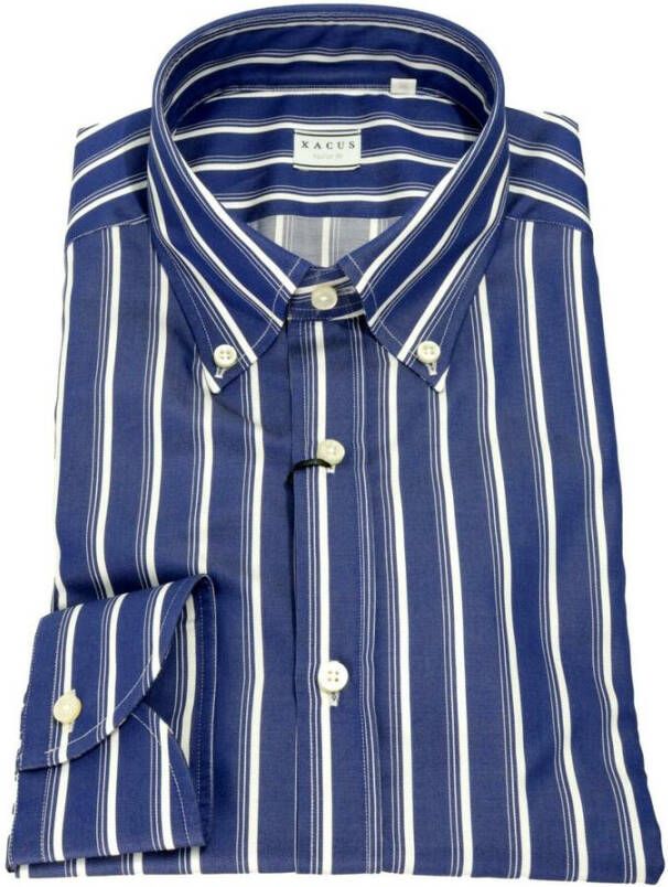 Xacus Shirt 81209003 tussenliggende pasvorm Blauw Heren