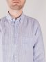 Xacus Gestreepd linnen shirt Blauw Heren - Thumbnail 2
