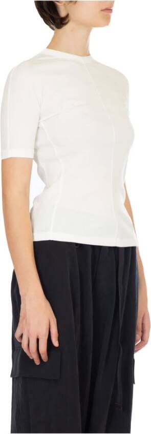 Y-3 Core White Aansluitend T-shirt met Korte Mouwen White Dames