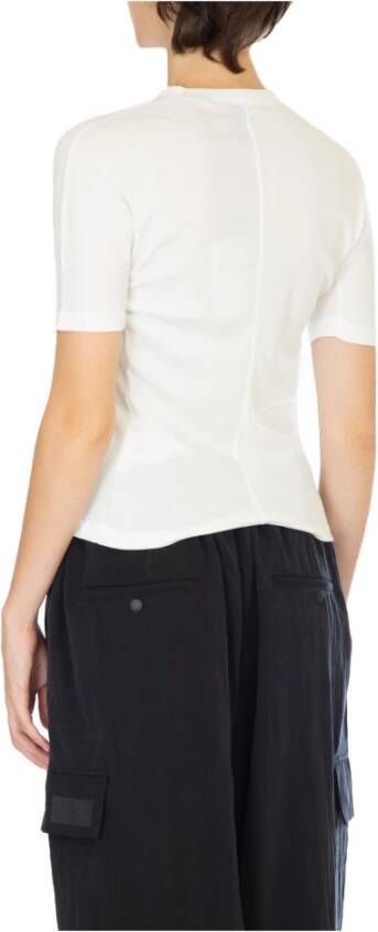 Y-3 Core White Aansluitend T-shirt met Korte Mouwen White Dames