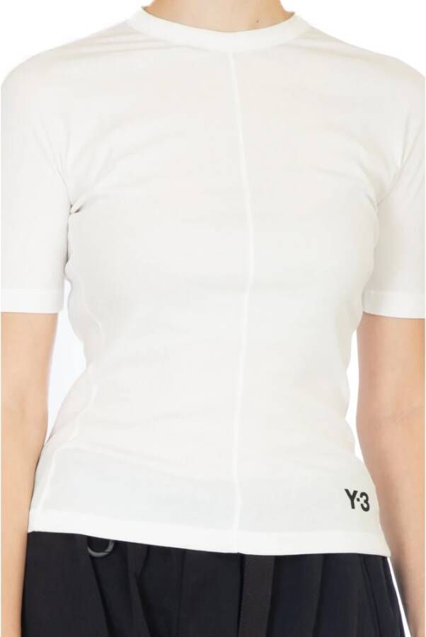 Y-3 Core White Aansluitend T-shirt met Korte Mouwen White Dames
