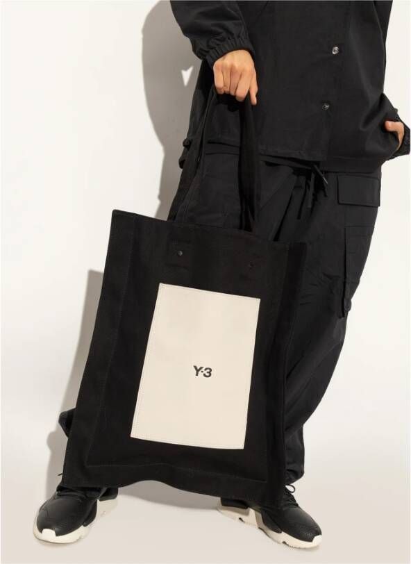 Y-3 Shopper tas met logo Zwart Unisex