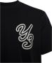 Y-3 Zwart Wit Logo-Flocked Katoenen T-Shirt Zwart Heren - Thumbnail 4