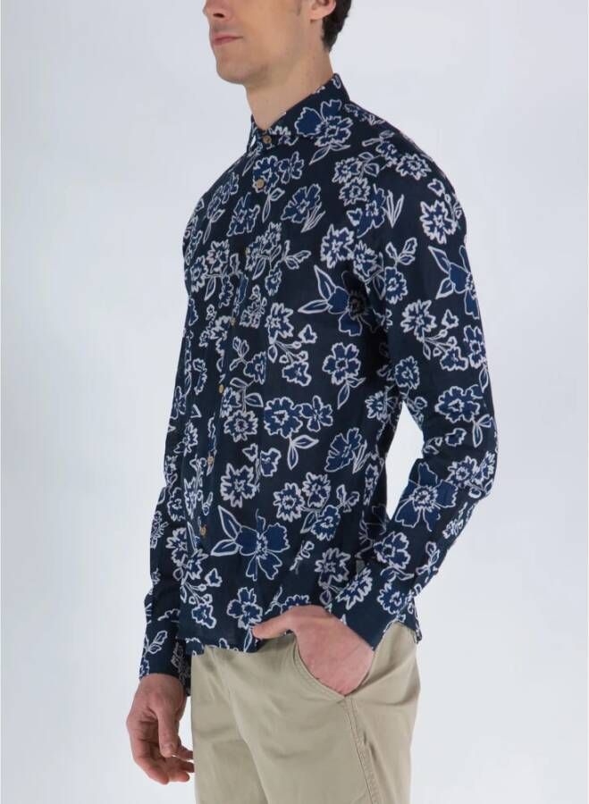 YES ZEE Casual Shirts Blauw Heren