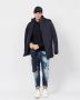 YES ZEE Waterdichte Heren Parka met Gewatteerde Voering Blue Heren - Thumbnail 2