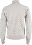 YES ZEE Geometrische Gebreide Coltrui voor Dames Beige Dames - Thumbnail 2