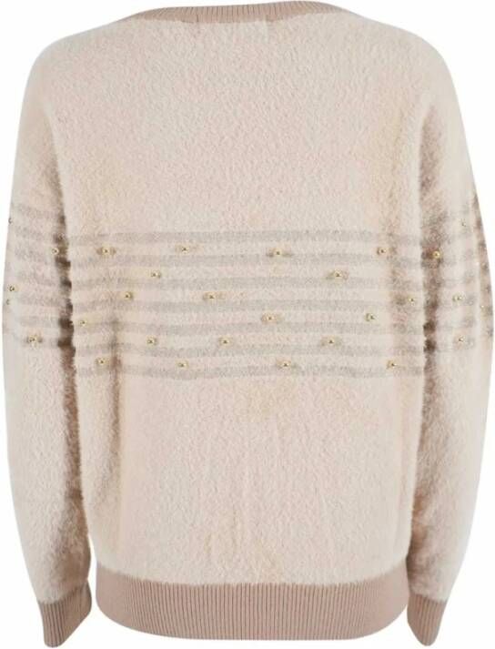 YES ZEE V-hals gebreide kleding Beige Dames