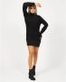 YES ZEE Zwarte Gebreide Jurk met Diamantpatroon Black Dames - Thumbnail 2