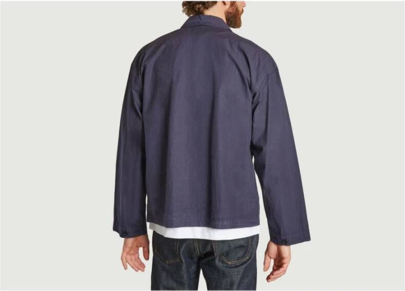 YMC You Must Create Oversized Militair Overhemd Blue Heren