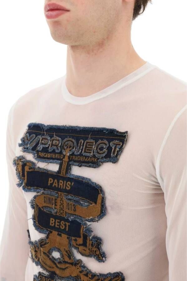 Y Project Paris Beste Longsleeve Mesh T-Shirt White Heren