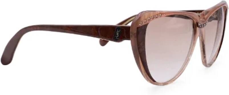Yves Saint Laurent Vintage Pre-owned Plastic sunglasses Bruin Dames