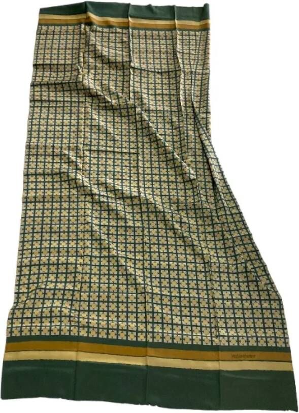 Yves Saint Laurent Vintage Pre-owned Silk scarves Groen Dames