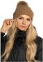 Yves Salomon Beanie met logo Bruin Dames - Thumbnail 2